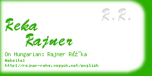 reka rajner business card